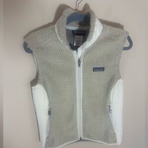 Patagonia Cream and White Fleece Vest